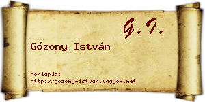Gózony István névjegykártya